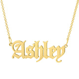 Old English Personalised Name Necklace - 18k Gold Plated